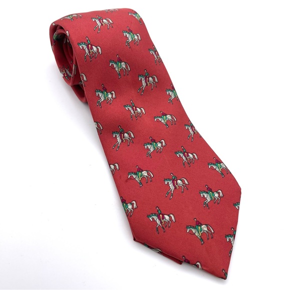 Hermes Other - Vintage Hermes Equestrian Show Horse Pure 100% Silk Tie Made in France 7371PA